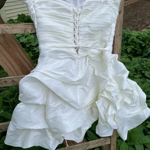 Cinderella Divine Short White Strapless Wedding Dress - Picture 2 of 12